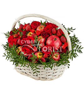gift basket with strawberry